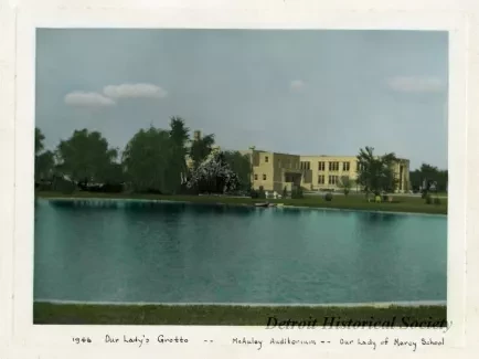 Print - 1946 Our Lady's Grotto -- McAuley Auditorium -- Our Lady of Mercy School
