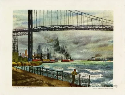Print - Opening of Navigation on the Detroit River