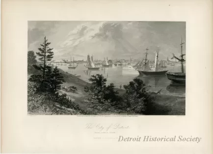 Print - The City of Detroit (From Canada Shore.)
