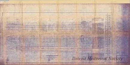 Blueprint - Steamer Eugene P. Thomas,
Outboard Profile & Capacity Plan