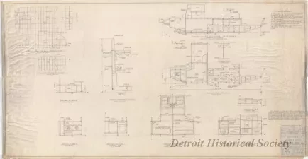 Drawing, Technical - Maryland Port Authority,
Self-Propelled Oil Recovery Barge -
General Arrangement, Structural Sections