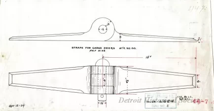 Drawing, Technical - Straps for Cargo Doors,
Str. [Steamer] No. 66