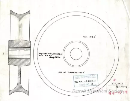 Drawing, Technical - Sheaves for Catheads, St'r. [Steamer] No. 66
