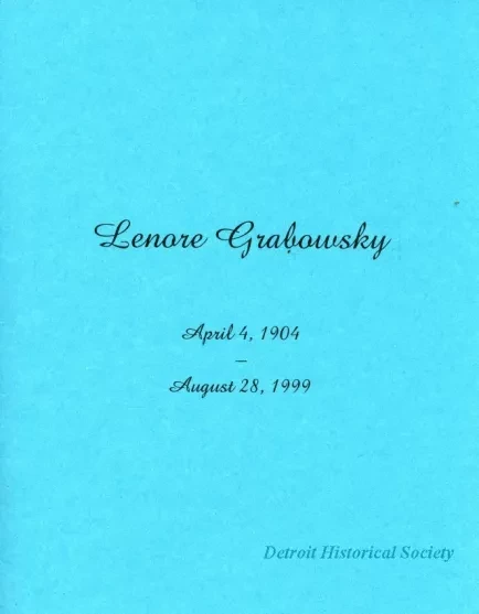 Booklet - "Lenore Grabowsky"