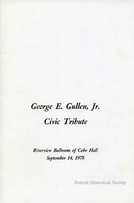 Program - George E. Gullen Civic Tribute