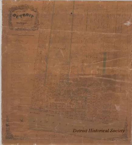 Map - City of Detroit, Wayne Co., Michigan, 1853