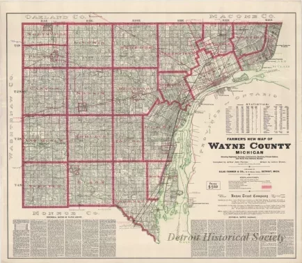 Map - Farmer's New Map of Wayne County, Michigan