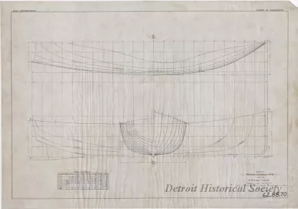 Drawing, Technical - Design of Motor Launch No. 8 for the U. S. Lake Survey
