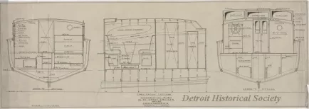 Drawing, Technical - Construction Plan, 36 Ft. Sport Cruiser - 
Cabin Detail, Port Side