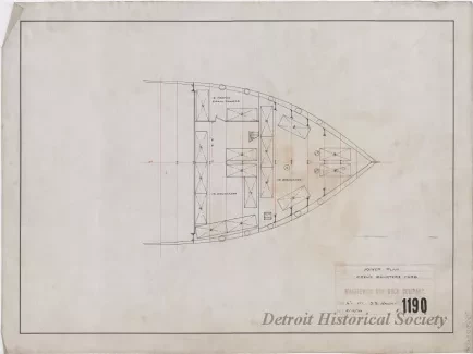 Drawing, Technical - Joiner Plan, 
Crew's Quarters For'd.