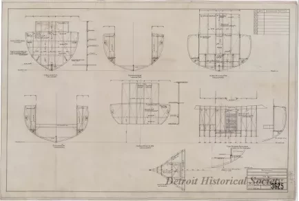 Drawing, Technical - Bulkheads for Fire Boat
[Hull No. 75]