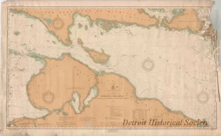 Chart, Navigational - Straits of Mackinac,
From Presque Isle, Lake Huron to Charlevoix, Lake Michigan