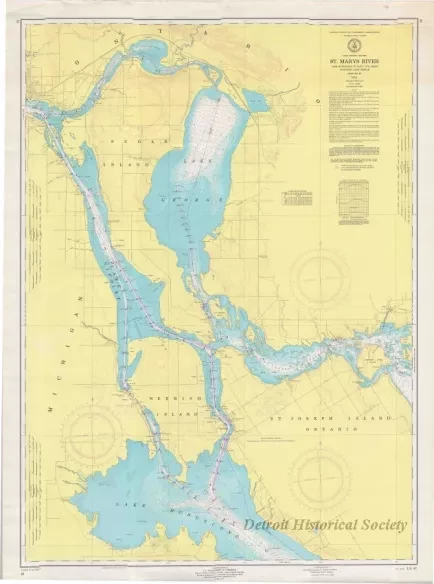 Chart, Navigational - St. Mary's River,
Lake Munuscong to Sault Ste. Marie Including Lake George
