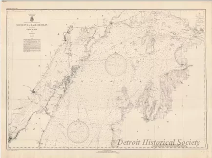 Chart, Navigational - North End of Lake Michigan,
Including Green Bay