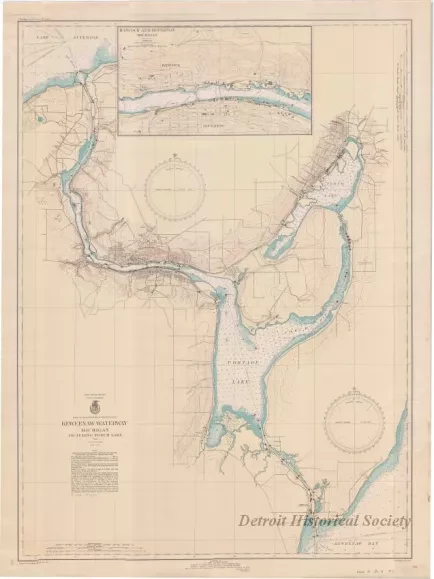 Chart, Navigational - Keweenaw Waterway, Michigan,
Including Torch Lake