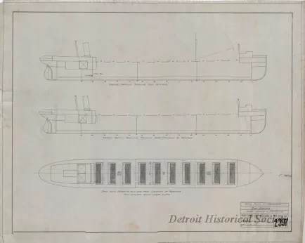 Drawing, Technical - Deck Plan & Profiles,
Str. Jupiter, Strs. Venus & Neptune