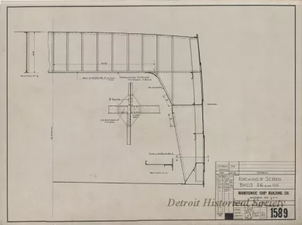 Drawing, Technical - Arching of Screen, Bhds. 56 and 104