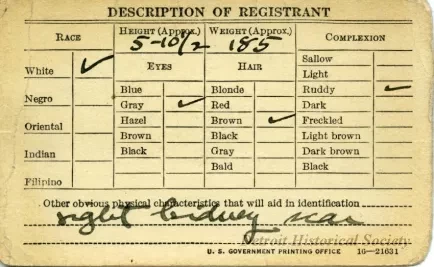 Card, Draft - Registration Certificate