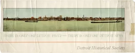 Print - Panoramic View of Detroit's River Front, Compliments of the Detroit News