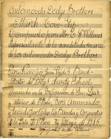 Music, Sheet - Automoviles Dodge Brothers March Cour-Step