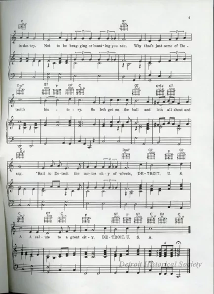 Music, Sheet - Detroit U.S.A.