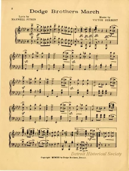 Music, Sheet - Dodge Brothers March