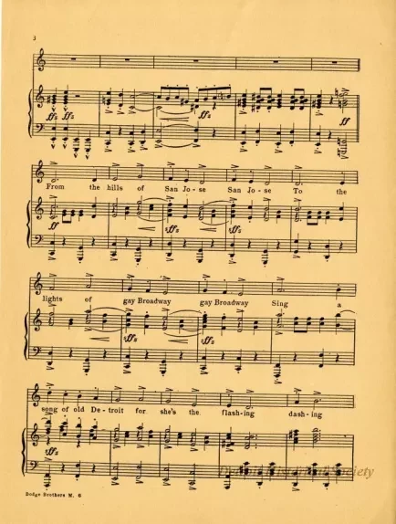 Music, Sheet - Dodge Brothers March