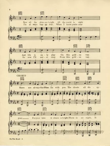 Music, Sheet - On the Road to Romance (Theme Song of the Hupmobile)