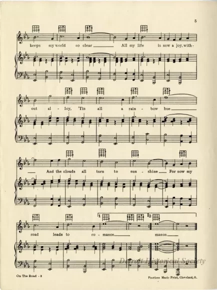 Music, Sheet - On the Road to Romance (Theme Song of the Hupmobile)