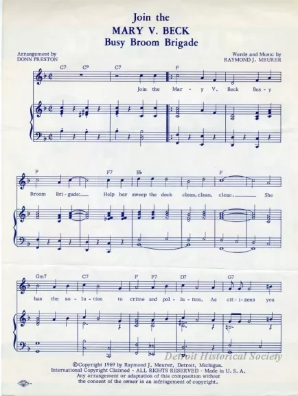 Music, Sheet - Join the Mary V. Beck Busy Broom Brigade