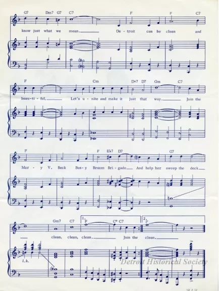 Music, Sheet - Join the Mary V. Beck Busy Broom Brigade