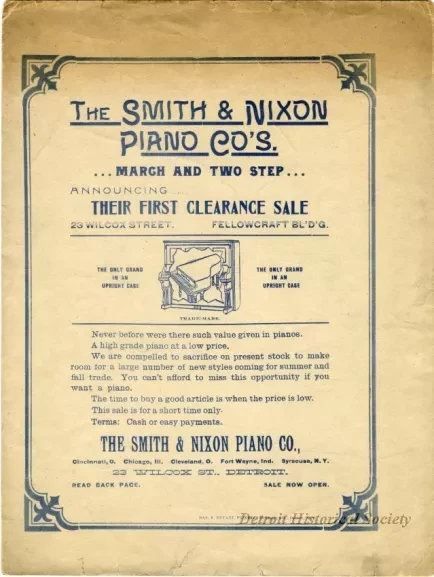 Music, Sheet - The Smith & Nixon Piano Co.'s March and Two Step