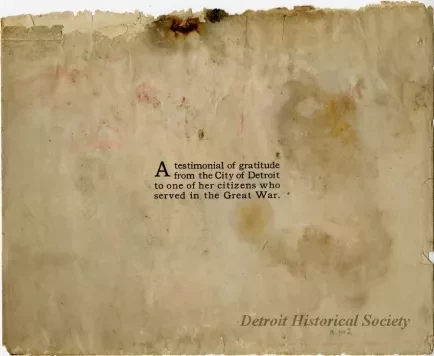 Menu - Honoring Marshal Ferdinand Foch