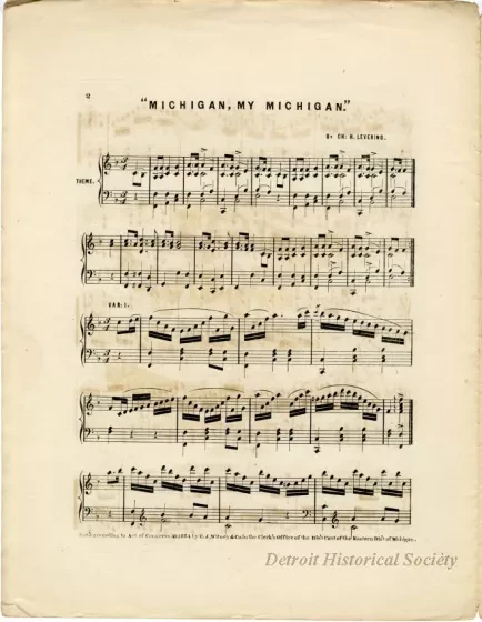 Music, Sheet - Michigan, My Michigan