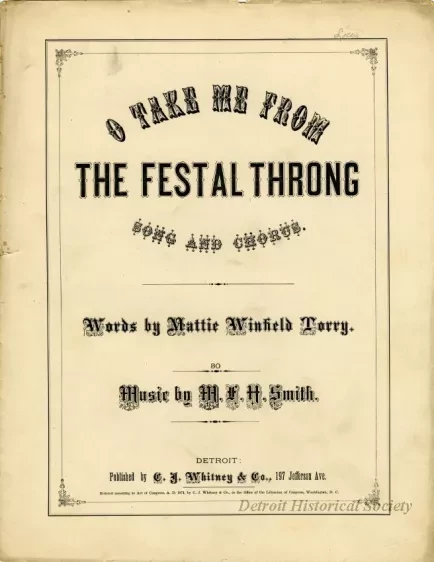 Music, Sheet - O Take Me From the Festal Throng, Song and Chorus
