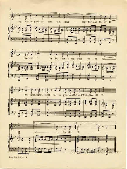 Music, Sheet - Dear Old U of D