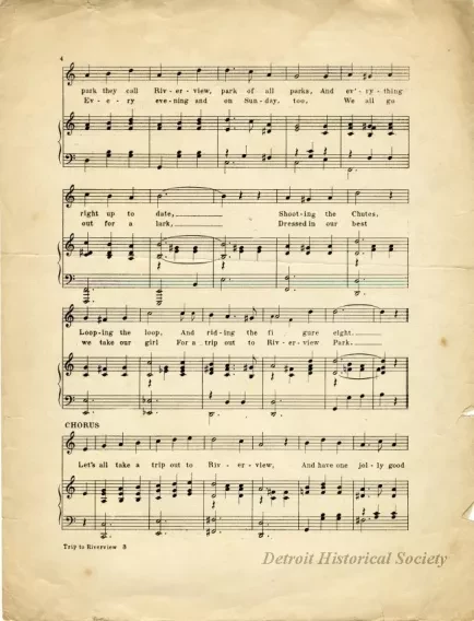 Music, Sheet - Let's All Take a Trip Out to Riverview