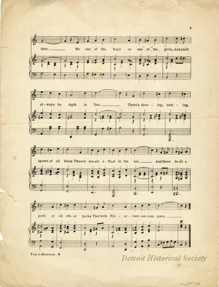 Music, Sheet - Let's All Take a Trip Out to Riverview