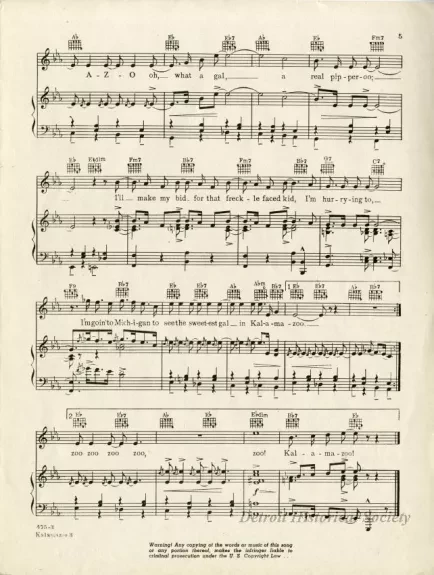 Music, Sheet - I've Got a Gal in Kalamazoo