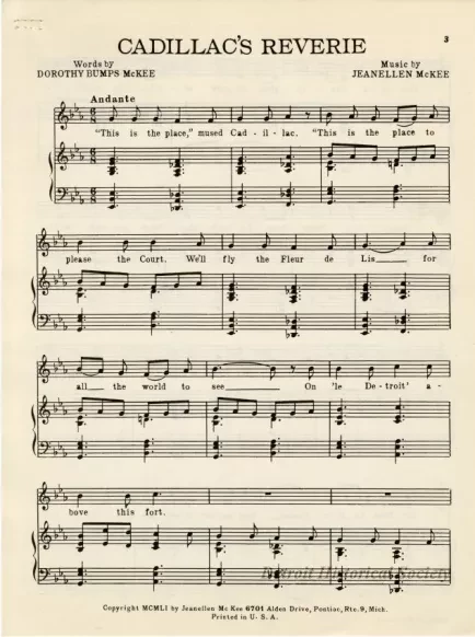 Music, Sheet - Cadillac's Reverie