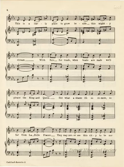 Music, Sheet - Cadillac's Reverie