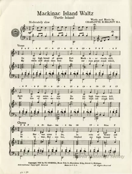 Music, Sheet - Mackinac Island Waltz (Turtle Island)
