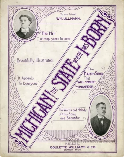 Music, Sheet - Michigan, The State Where I Was Born