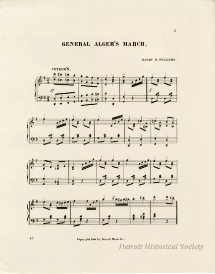 Music, Sheet - General Alger's March