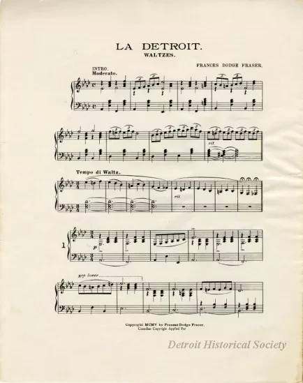 Music, Sheet - La Detroit Waltzes