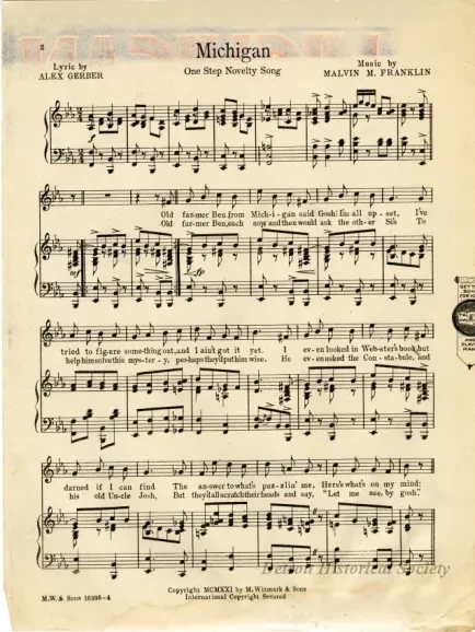 Music, Sheet - Michigan