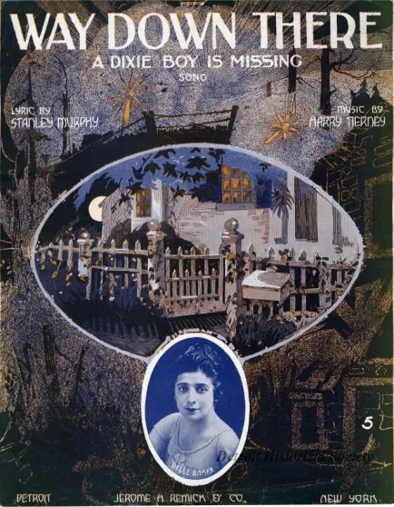 Music, Sheet - Way Down There, A Dixie Boy is Missing
