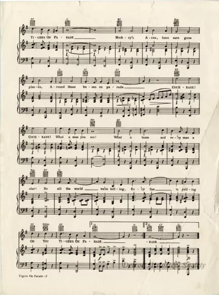 Music, Sheet - Tigers on Parade