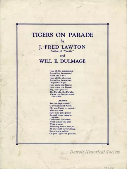 Music, Sheet - Tigers on Parade
