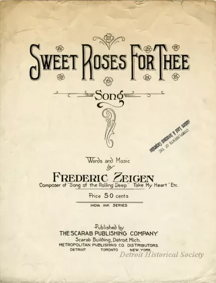 Music, Sheet - Sweet Roses for Thee